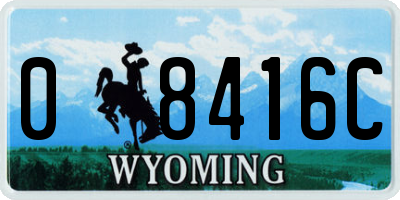WY license plate 08416C