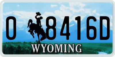 WY license plate 08416D