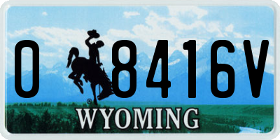 WY license plate 08416V