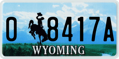WY license plate 08417A