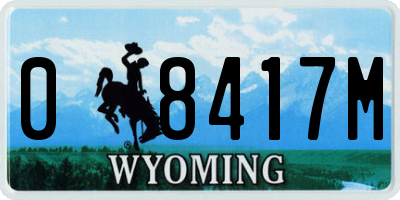 WY license plate 08417M