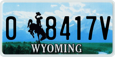 WY license plate 08417V