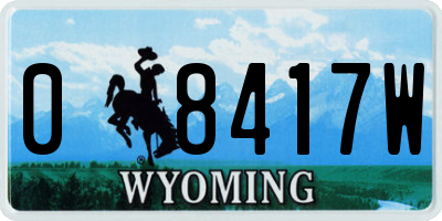 WY license plate 08417W