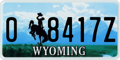 WY license plate 08417Z