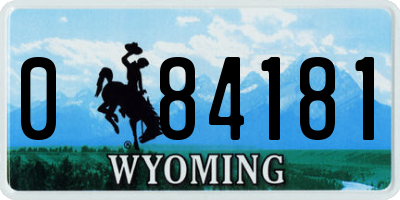 WY license plate 084181
