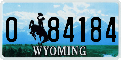 WY license plate 084184