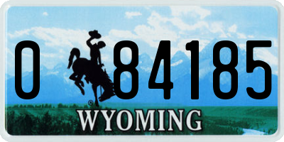 WY license plate 084185