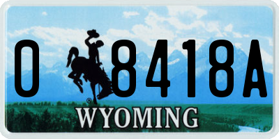 WY license plate 08418A