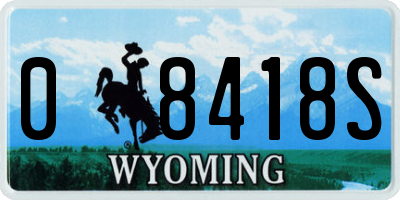 WY license plate 08418S