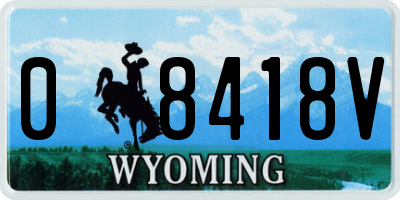 WY license plate 08418V