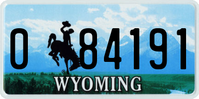 WY license plate 084191