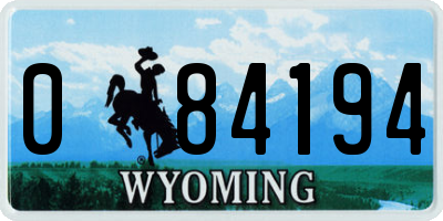 WY license plate 084194