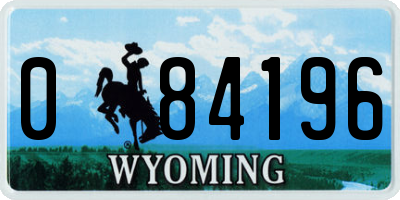 WY license plate 084196
