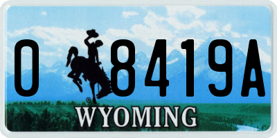 WY license plate 08419A