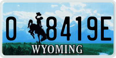 WY license plate 08419E