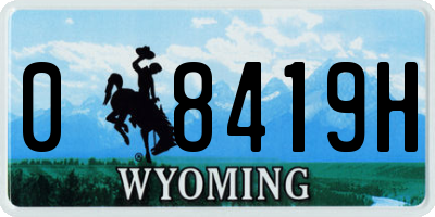 WY license plate 08419H