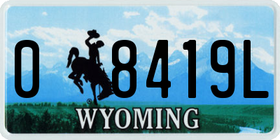 WY license plate 08419L