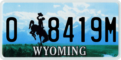 WY license plate 08419M
