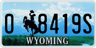 WY license plate 08419S