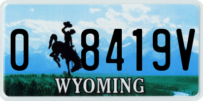 WY license plate 08419V