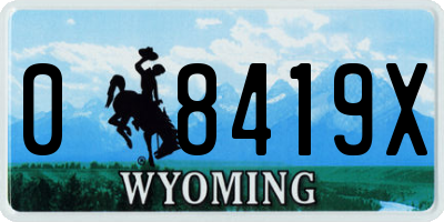 WY license plate 08419X