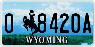 WY license plate 08420A