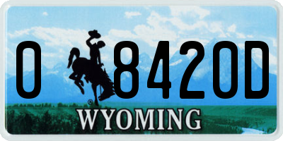 WY license plate 08420D