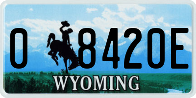 WY license plate 08420E