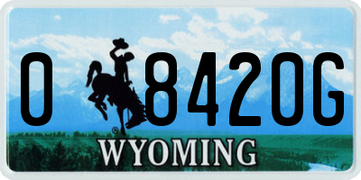 WY license plate 08420G