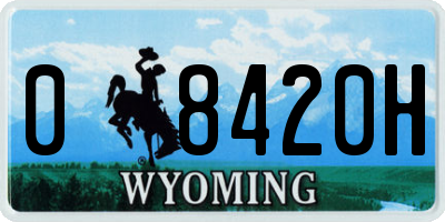 WY license plate 08420H