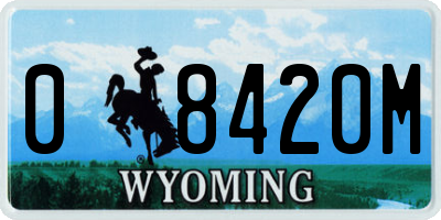 WY license plate 08420M