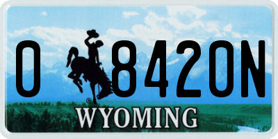 WY license plate 08420N