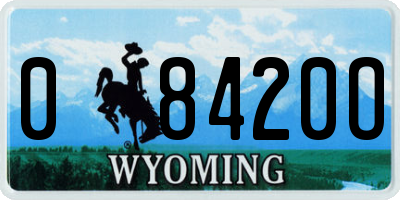 WY license plate 08420O