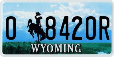 WY license plate 08420R