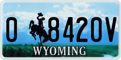 WY license plate 08420V