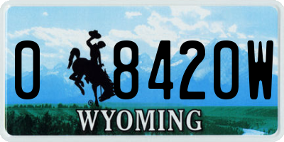 WY license plate 08420W