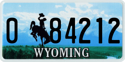 WY license plate 084212