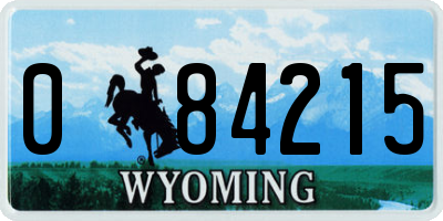 WY license plate 084215
