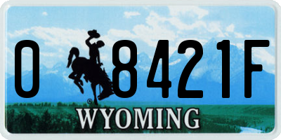WY license plate 08421F