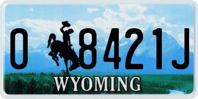 WY license plate 08421J