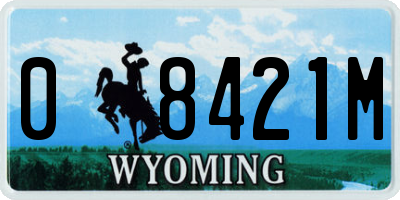 WY license plate 08421M