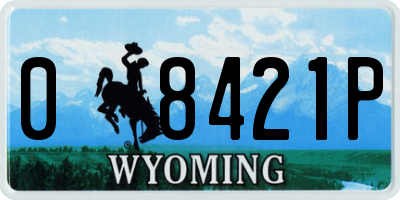 WY license plate 08421P