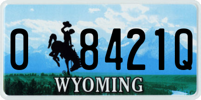 WY license plate 08421Q