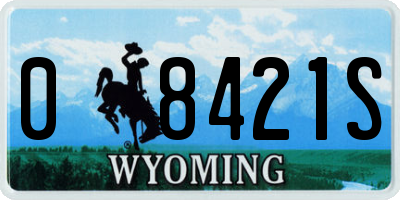 WY license plate 08421S