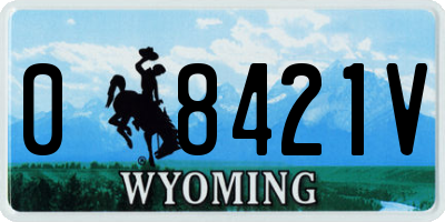 WY license plate 08421V