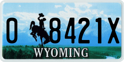 WY license plate 08421X