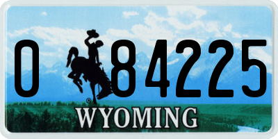 WY license plate 084225