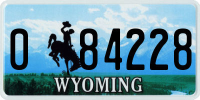WY license plate 084228