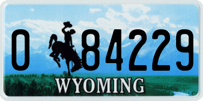 WY license plate 084229