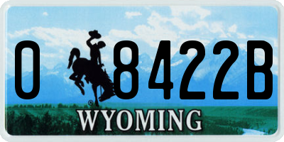 WY license plate 08422B